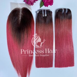 Light Pink Ombre Color Weft Hair