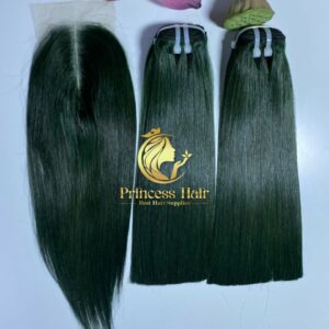 Bone Straight Full Green Style Weft Hair