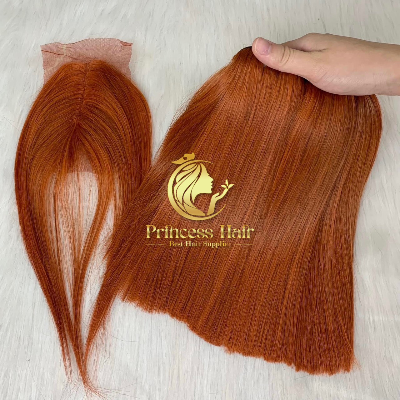 Bone Straight Orange Color Style Weft Hair